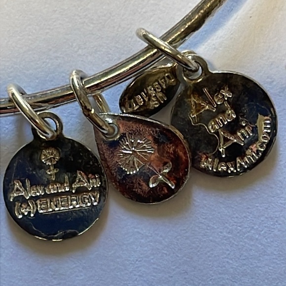 Alex and Ani 3 Metal Silver Tone Stackable Bracelets - Picture 2 of 7